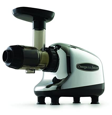 Omega J8005 Nutrition Center Single-Gear Commercial Masticating Juicer, Chrome and Black 